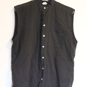 Black button down sleeveless